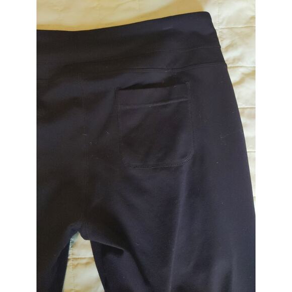 Zella Womens M Black Cinched Ankle Capri Leggings High Rise Pocket 86% Nylon - Picture 6 of 10